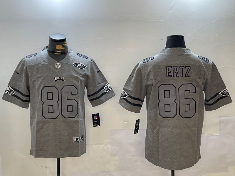 Men Philadelphia Eagles #86 Ertz Grey Throwback 2024 Nike Limited NFL Jersey style 6->new orleans saints->NFL Jersey